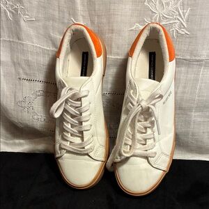 White and Orange Sneakers French Connection Sneakers